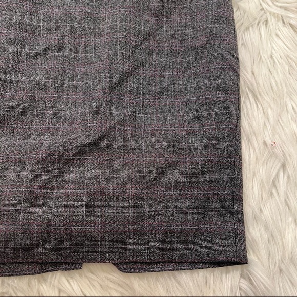 Loft Mini Pencil Skirt Dark Gray Plaid - Picture 4 of 10